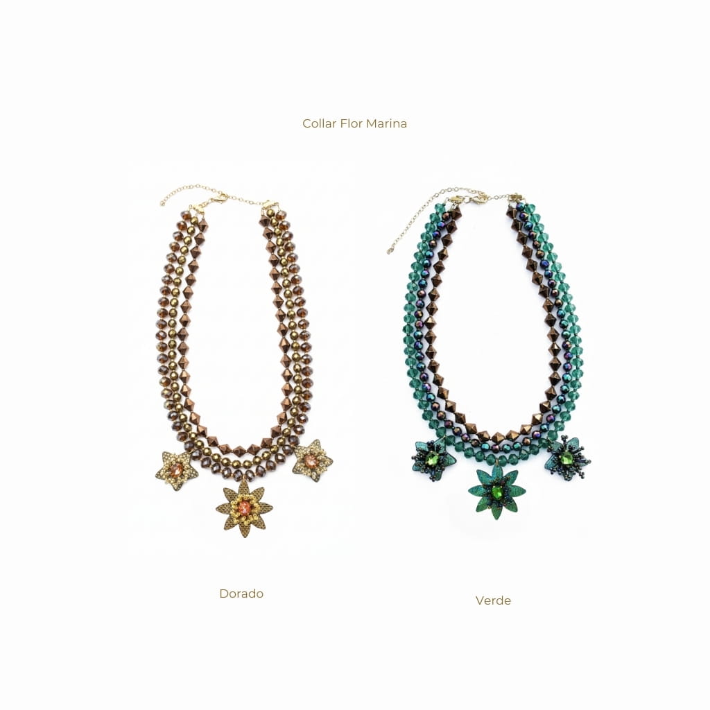 Collar Flor Marina - Baño en oro 24K