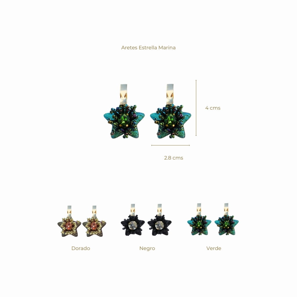 Aretes Estrella - Baño en Oro 24K