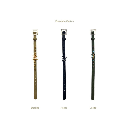 Brazalete Cactus - Cristales Premium y baño en oro