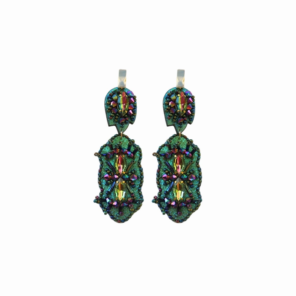 Aretes Arrecife - Cristales Premium - Baño oro 24k