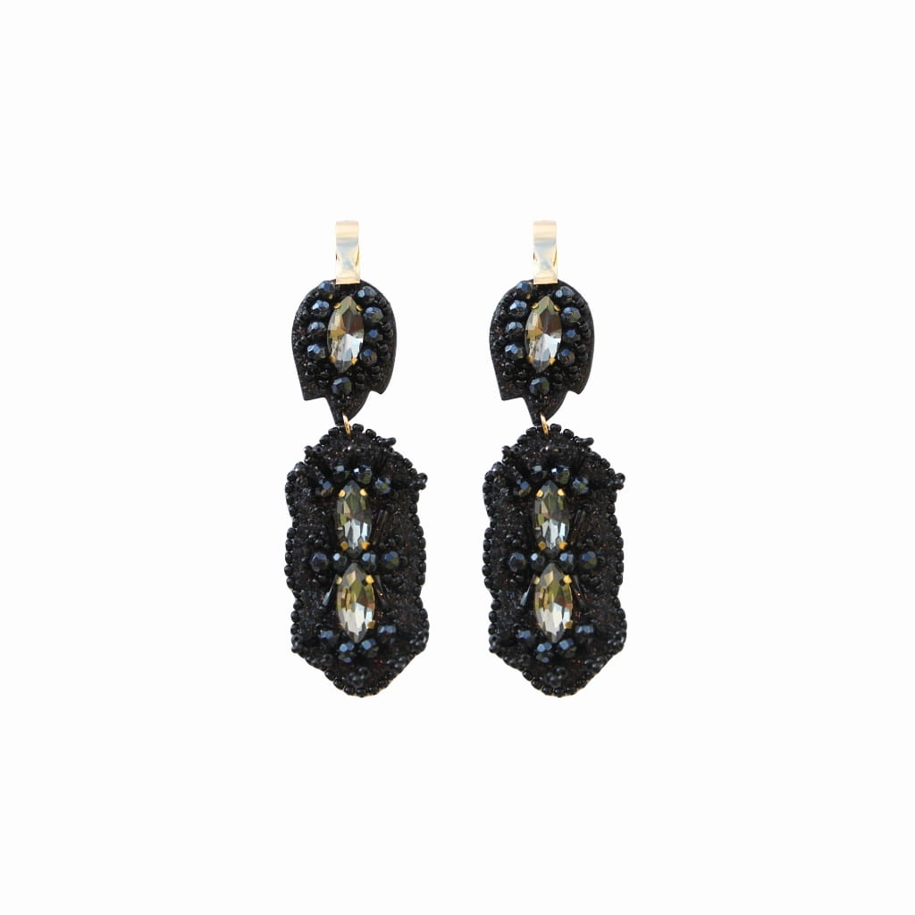 Aretes Arrecife - Cristales Premium - Baño oro 24k