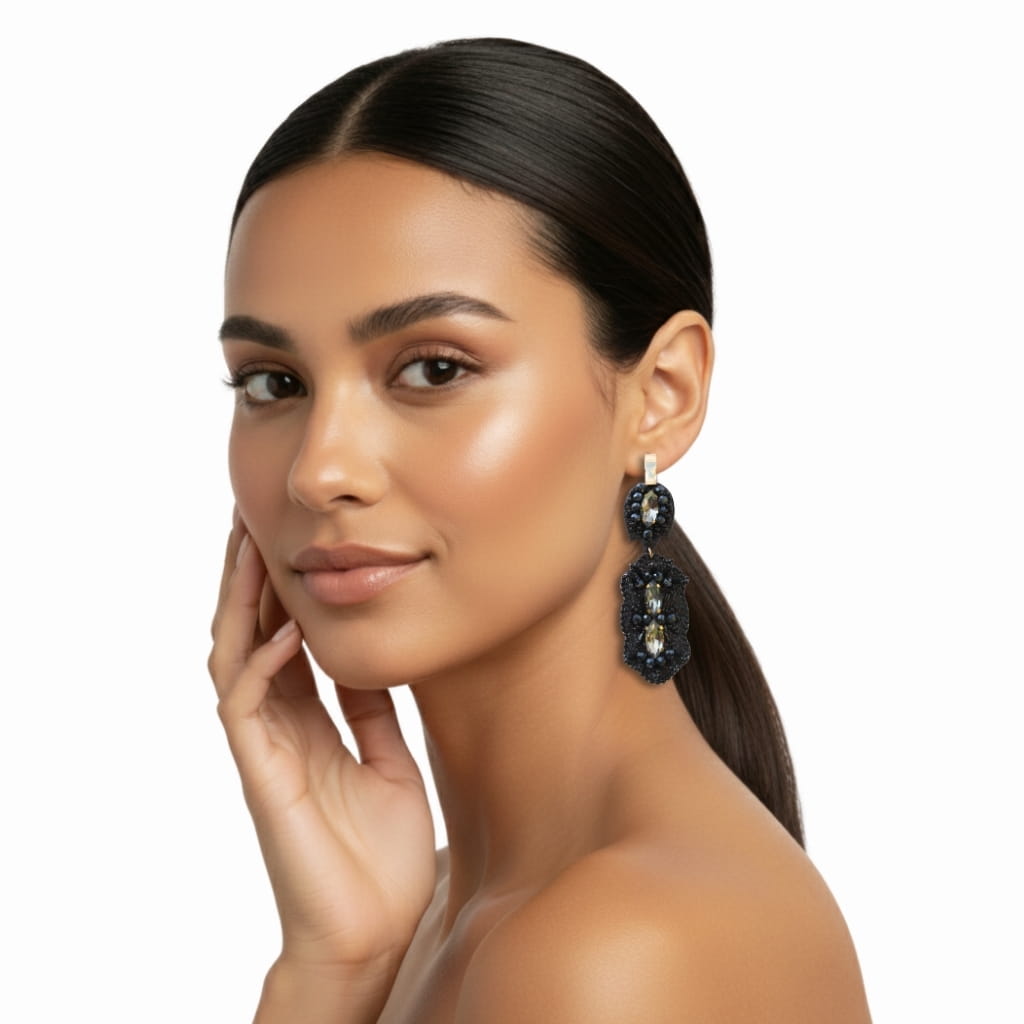 Aretes Arrecife - Cristales Premium - Baño oro 24k