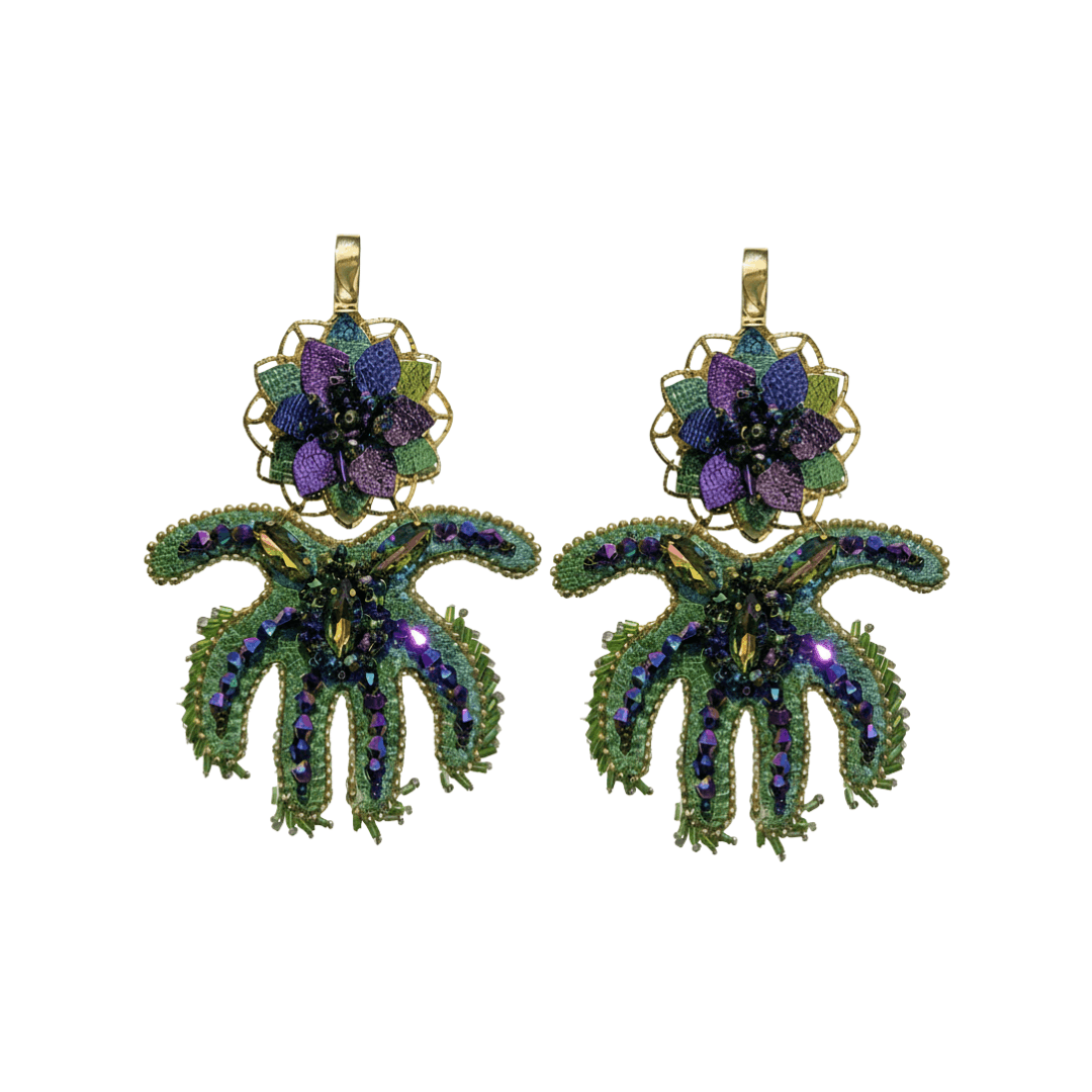 Aretes Anémona - Baño en Oro 24K